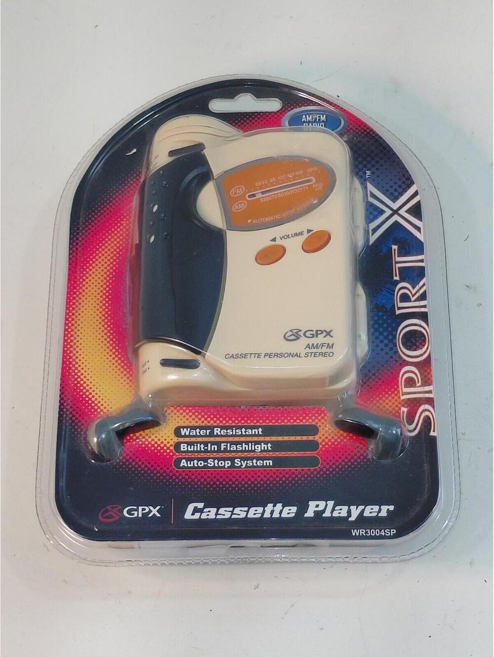 GPX SportX Cassette Player with Radio Built-In Flashlight
